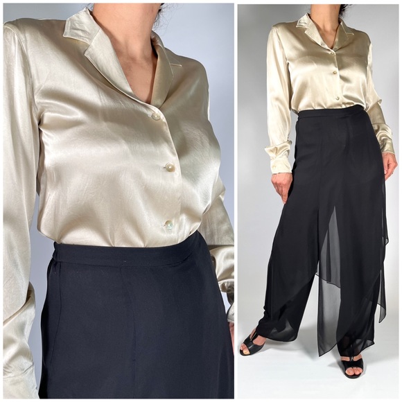 SILK CLUB pure silk top shirt M - Picture 3 of 9